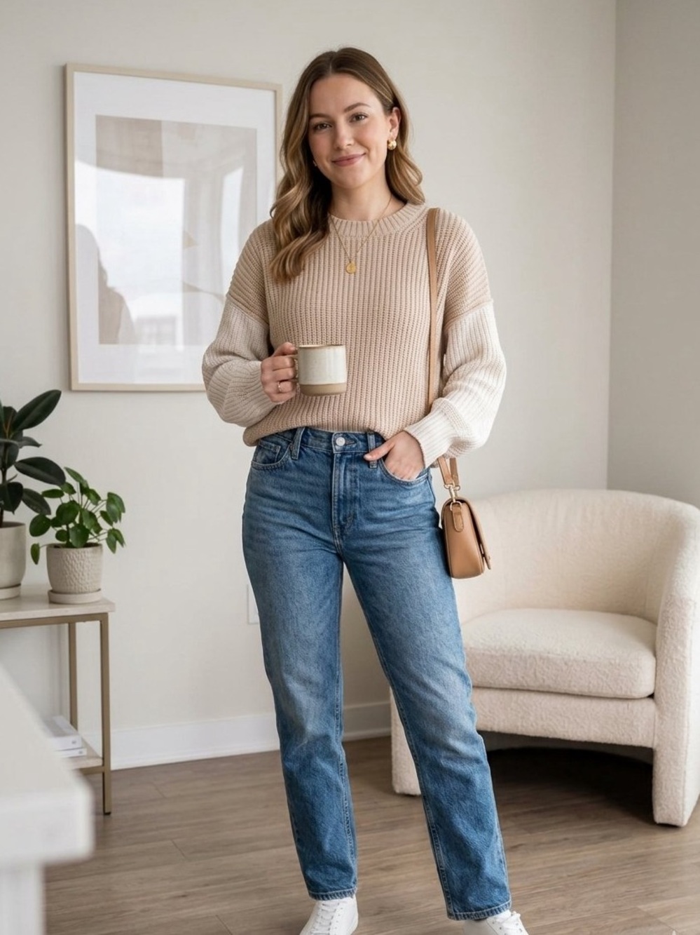 American Eagle Two Tone Crewneck Sweater